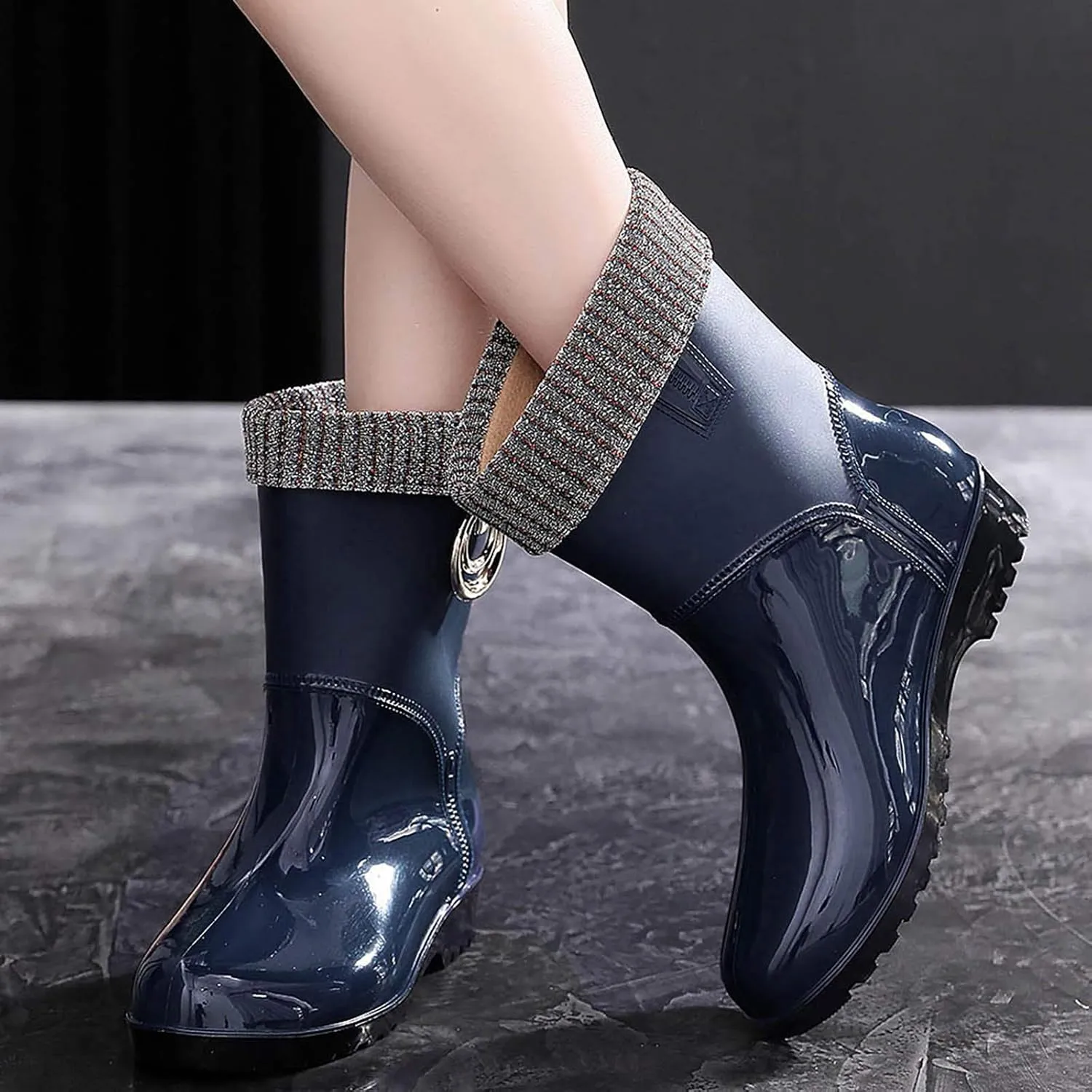AMDBEL Short Rain Boots for Women, Waterproof Garden Shoes, Women's Ankle Rain Boots Waterproof Chelsea Boots for Outdoor