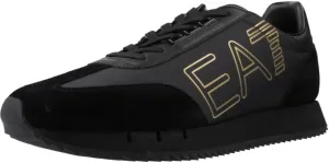 Emporio Armani EA7 Men Vintage Sneakers Triple Black - Gold 9.5 US