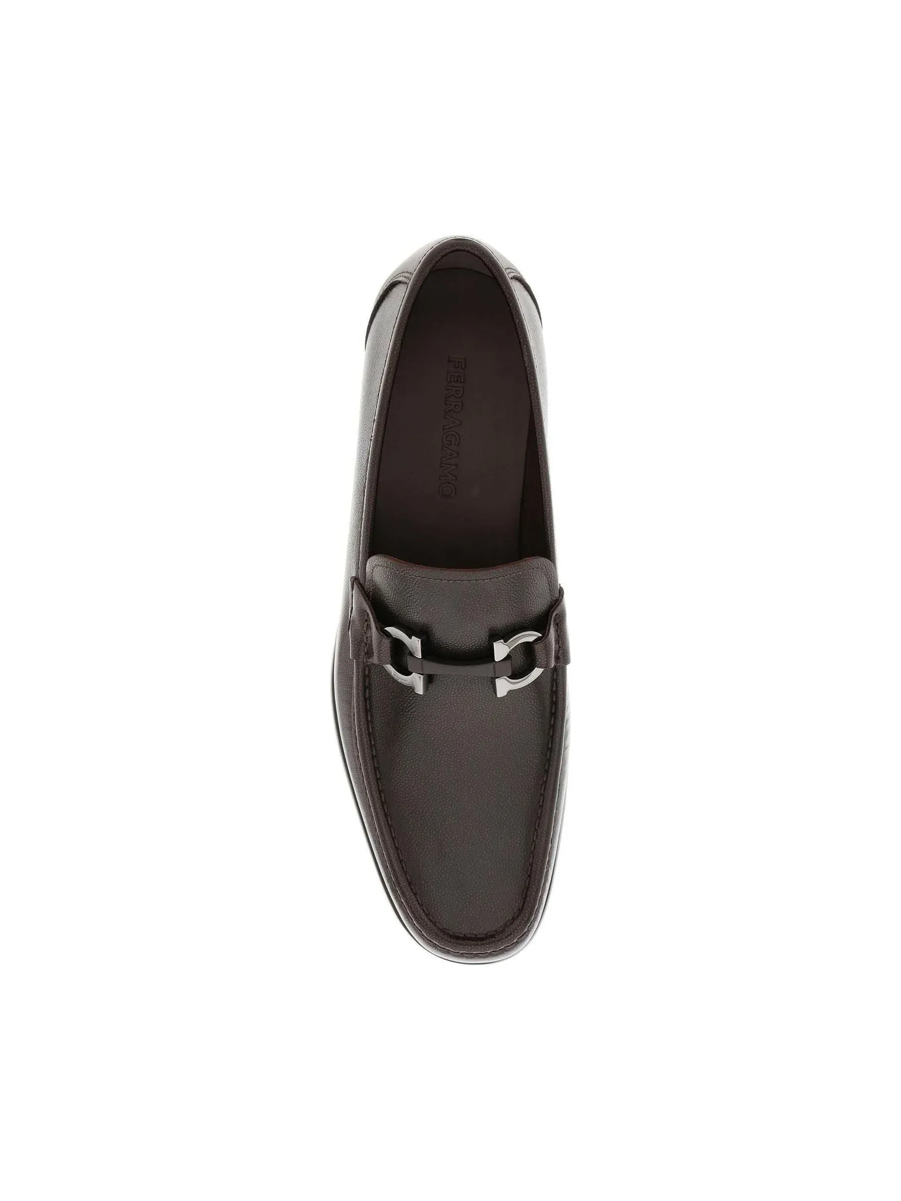 Gancini Embossed Leather Loafers