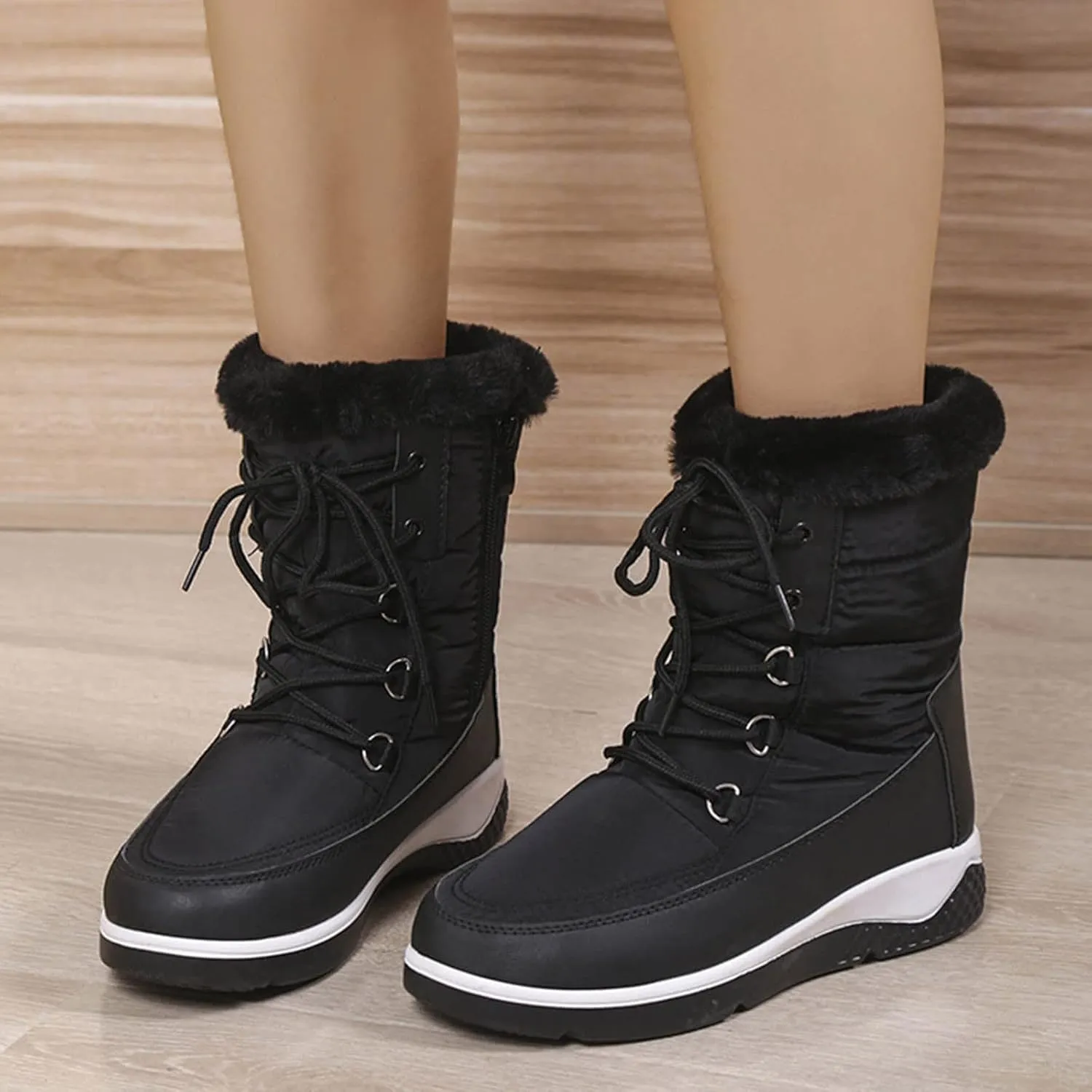 Snow Boots for Women Waterproof Non Slip Wide Winter Snow Boots for Women Size 12 Winter Boots for Women Snowboarding Ankle Winter Boots for Women Waterproof Botas Para El Frio De Mujer Elegantes