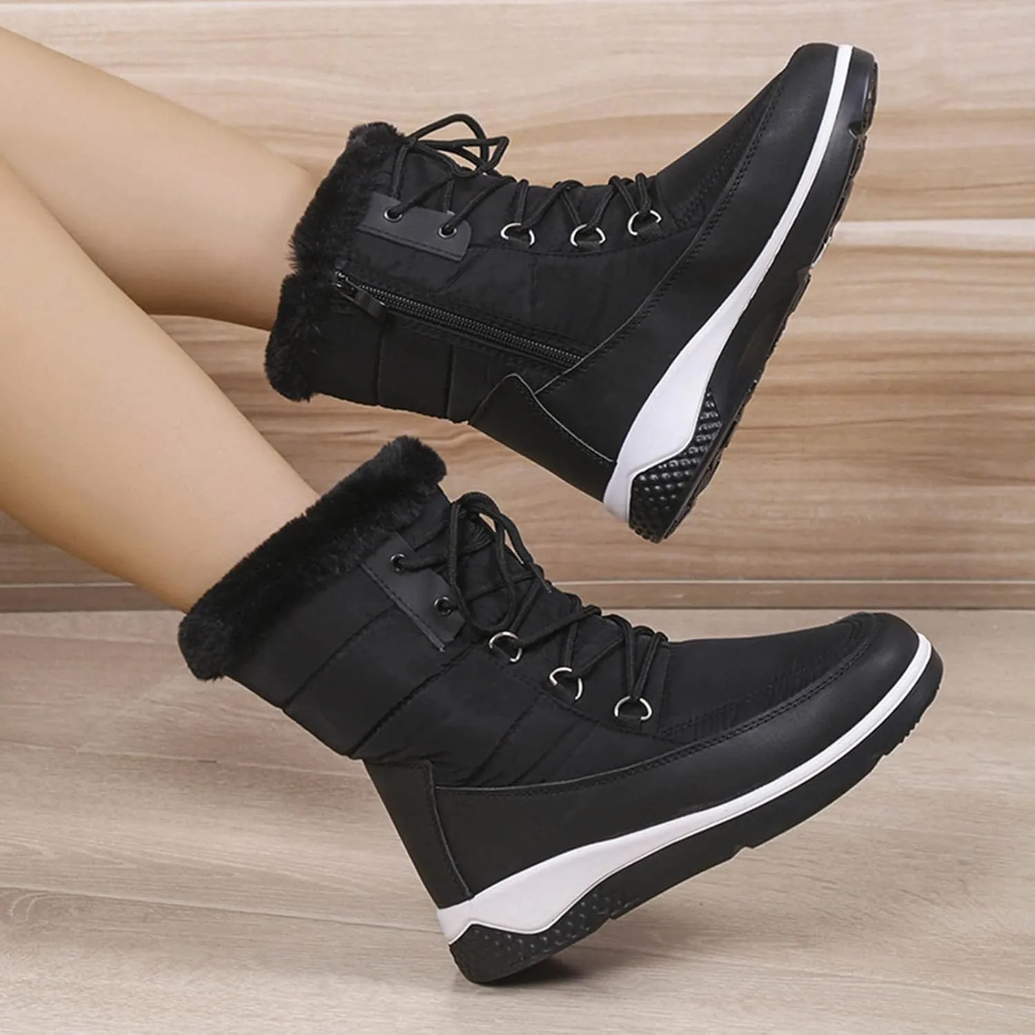 Snow Boots for Women Waterproof Non Slip Wide Winter Snow Boots for Women Size 12 Winter Boots for Women Snowboarding Ankle Winter Boots for Women Waterproof Botas Para El Frio De Mujer Elegantes