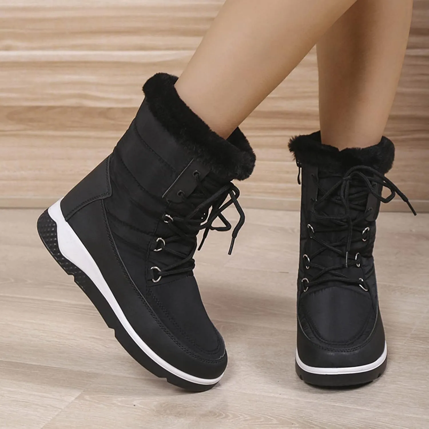 Snow Boots for Women Waterproof Non Slip Wide Winter Snow Boots for Women Size 12 Winter Boots for Women Snowboarding Ankle Winter Boots for Women Waterproof Botas Para El Frio De Mujer Elegantes