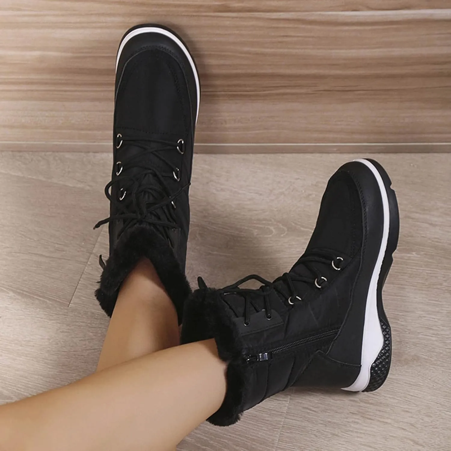 Snow Boots for Women Waterproof Non Slip Wide Winter Snow Boots for Women Size 12 Winter Boots for Women Snowboarding Ankle Winter Boots for Women Waterproof Botas Para El Frio De Mujer Elegantes